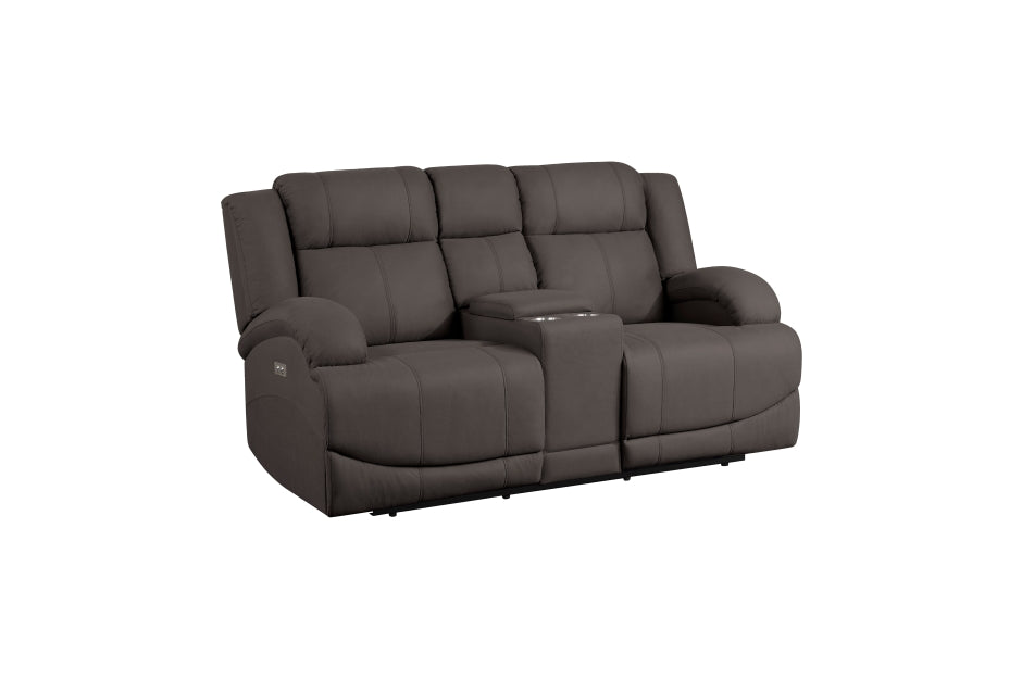 Homelegance - Camryn 2 Piece Power Double Reclining Sofa Set in Chocolate - 9207CHC*2PW