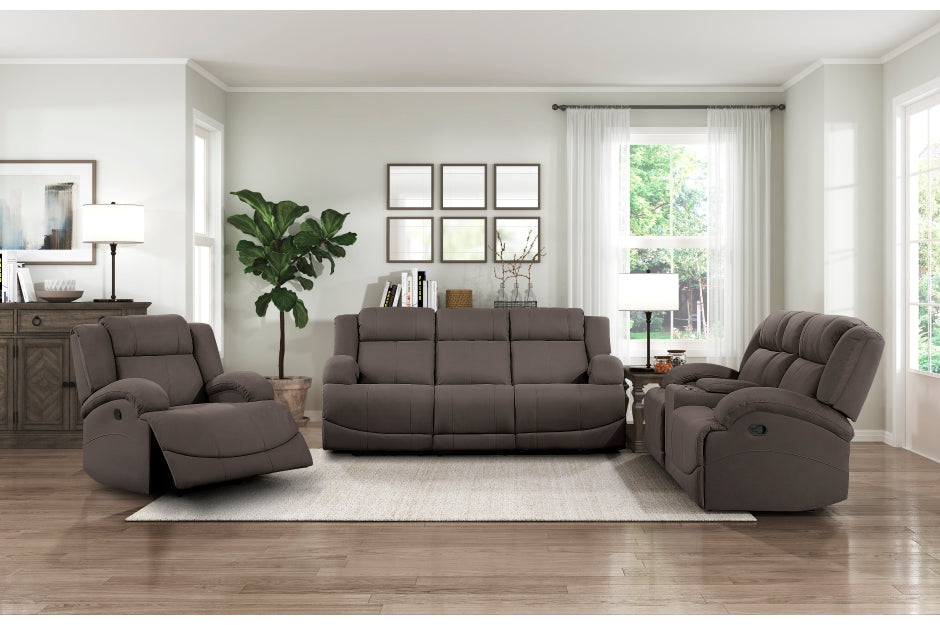 Homelegance - Camryn 3 Piece Double Reclining Living Room Set in Chocolate - 9207CHC*3