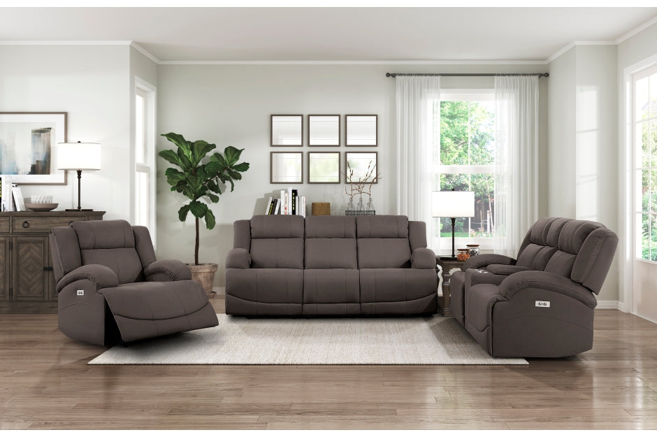 Homelegance - Camryn 3 Piece Power Reclining Living Room Set in Chocolate - 9207CHC*3PW