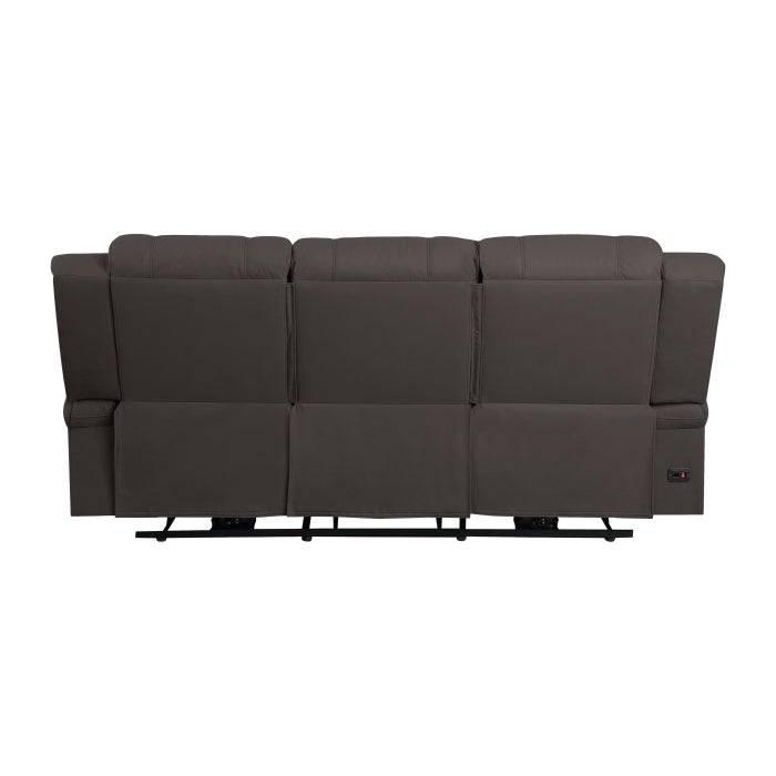 Homelegance - Camryn Power Double Reclining Sofa in Chocolate - 9207CHC-3PW