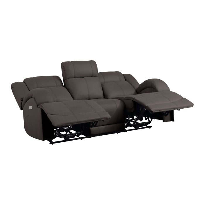 Homelegance - Camryn Power Double Reclining Sofa in Chocolate - 9207CHC-3PW - GreatFurnitureDeal