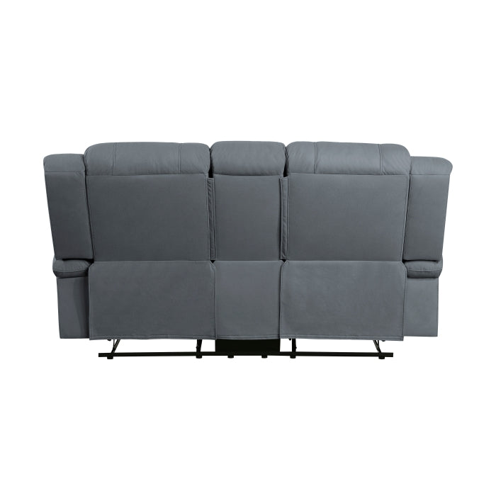 Homelegance - Camryn Double Reclining Loveseat with Center Console in Graphite Blue - 9207GPB-2