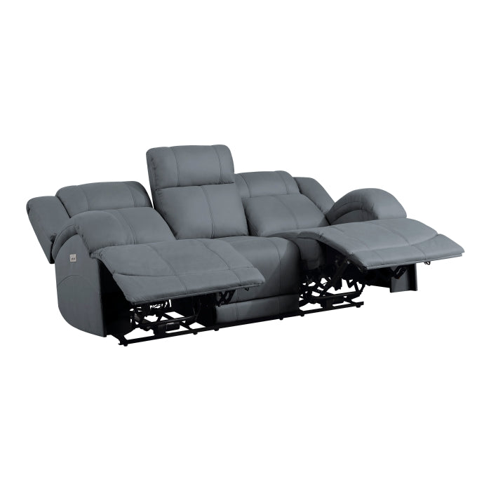 Homelegance - Camryn Power Double Reclining Sofa in Graphite Blue - 9207GPB-3PW - GreatFurnitureDeal