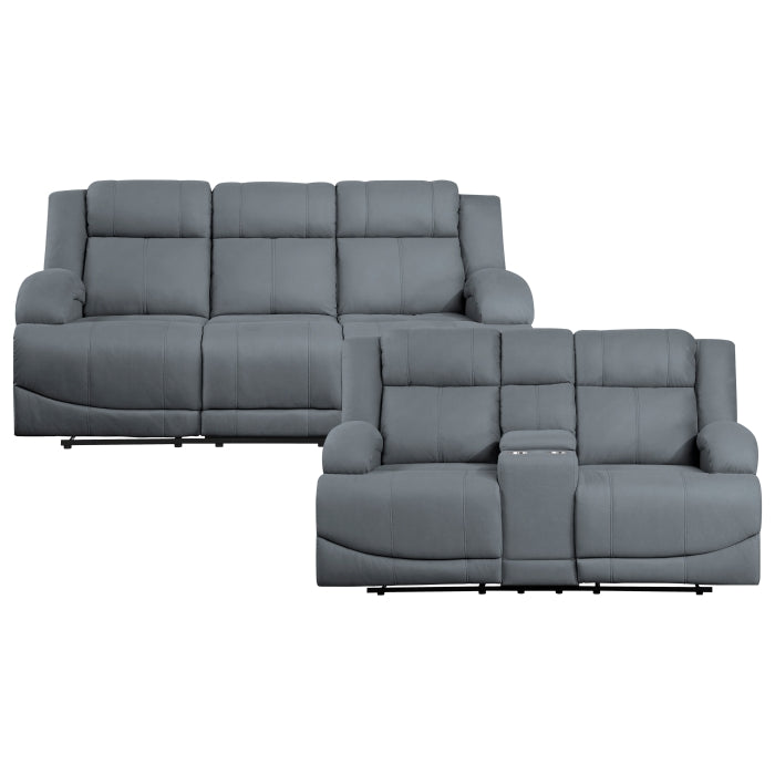 Homelegance - Camryn 2 Piece Reclining Sofa Set in Graphite Blue - 9207GPB*2