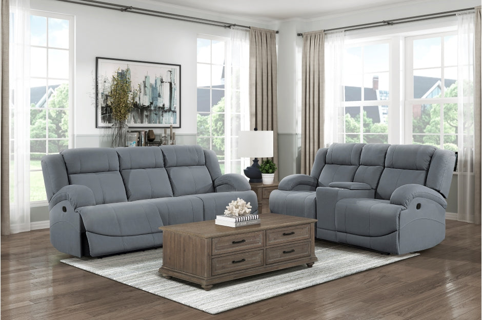 Homelegance - Camryn 2 Piece Reclining Sofa Set in Graphite Blue - 9207GPB*2