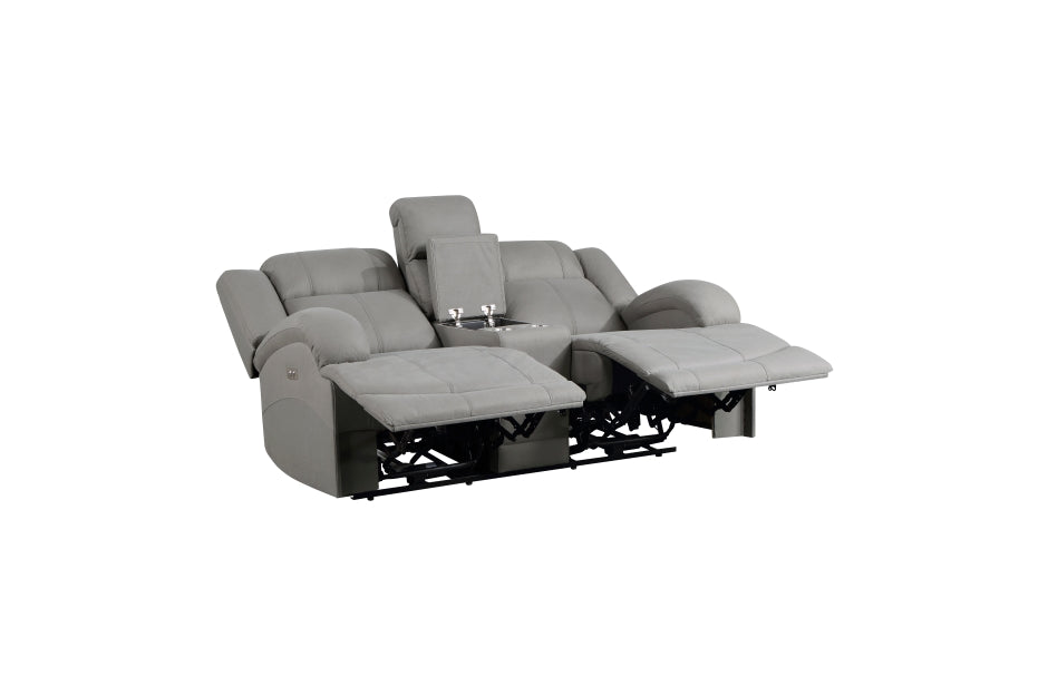 Homelegance - Camryn 2 Piece Power Double Reclining Sofa Set in Gray - 9207GRY*2PW