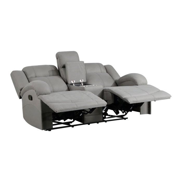 Homelegance - Camryn 3 Piece Double Reclining Living Room Set in Gray - 9207GRY*3 - GreatFurnitureDeal