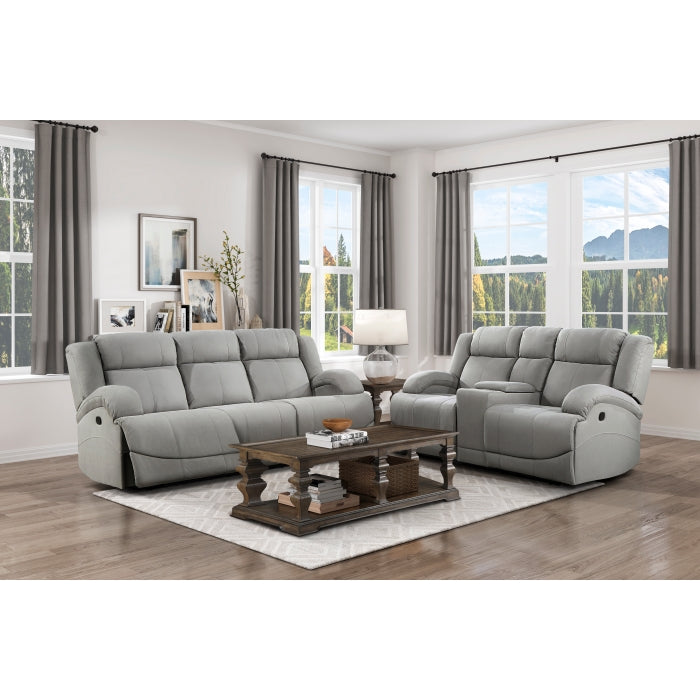 Homelegance - Camryn 2 Piece Double Reclining Sofa Set in Gray - 9207GRY*2