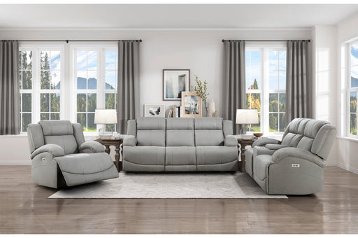 Homelegance - Camryn 3 Piece Power Double Reclining Living Room Set in Gray - 9207GRY*3PW - GreatFurnitureDeal