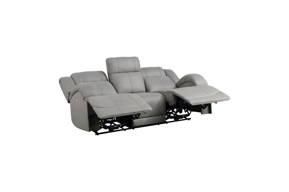 Homelegance - Camryn 2 Piece Power Double Reclining Sofa Set in Gray - 9207GRY*2PW