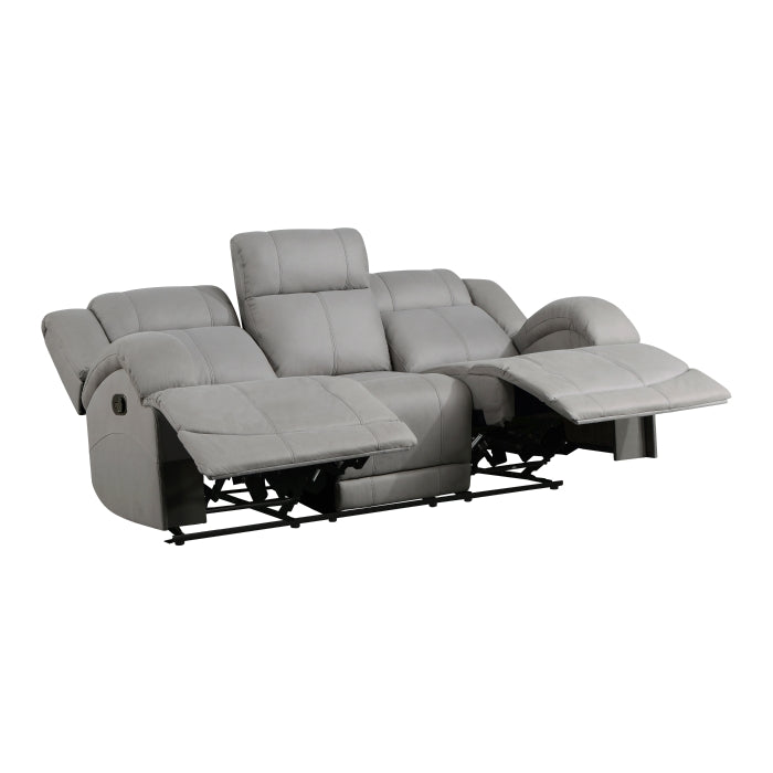 Homelegance - Camryn 3 Piece Double Reclining Living Room Set in Gray - 9207GRY*3 - GreatFurnitureDeal