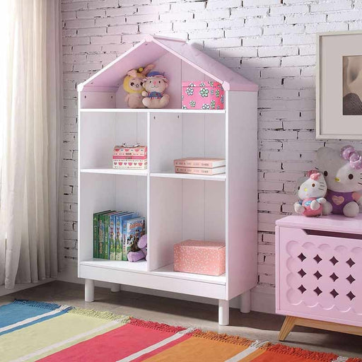 Acme Furniture - Doll Cottage White & Pink Bookcase - 92223 - GreatFurnitureDeal