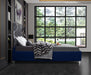 Meridian Furniture - Ghost Velvet Queen Bed in Navy - GhostNavy-Q - GreatFurnitureDeal
