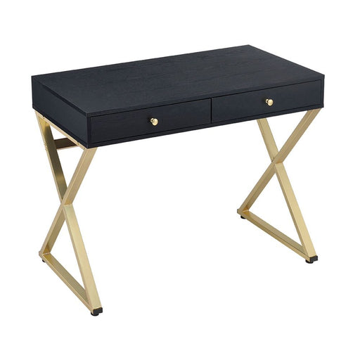 Acme Furniture - Coleen Black & Brass Desk - 92310 - GreatFurnitureDeal