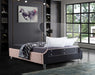 Meridian Furniture - Ghost Velvet Queen Bed in Pink - GhostPink-Q - GreatFurnitureDeal