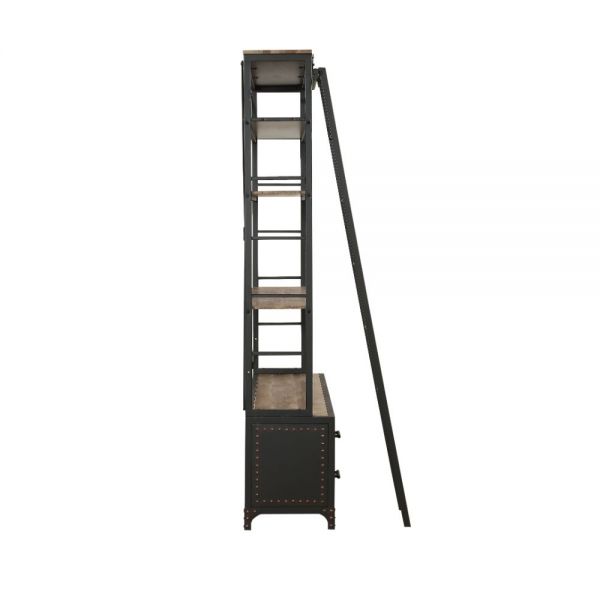 Acme Furniture - Actaki Bookshelf & Ladder in Sandy Grey - 92433 - GreatFurnitureDeal