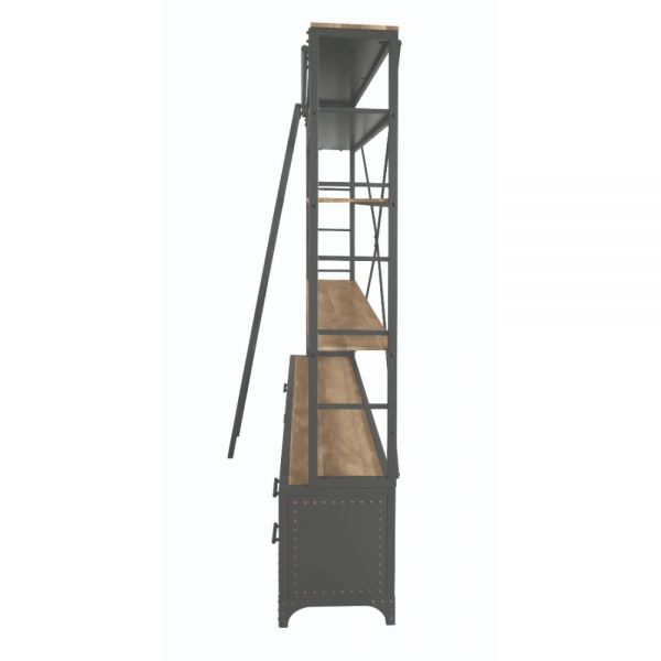 Acme Furniture - Actaki Bookshelf & Ladder in Sandy Grey - 92436 - GreatFurnitureDeal