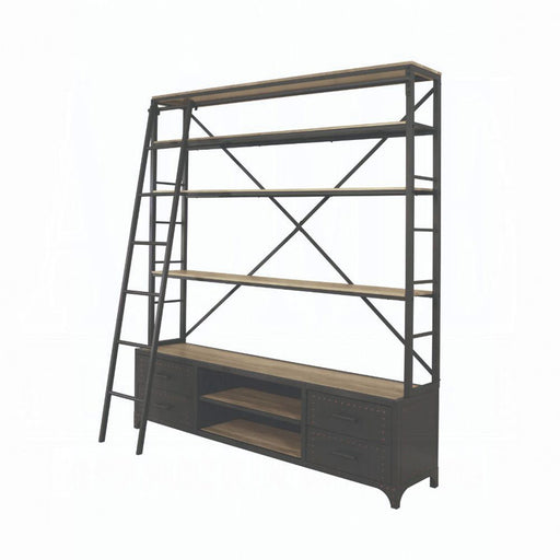 Acme Furniture - Actaki Bookshelf & Ladder in Sandy Grey - 92436 - GreatFurnitureDeal