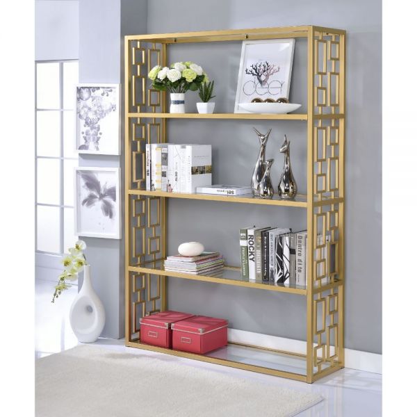 Acme Furniture - Blanrio Bookshelf in Gold - 92465 - GreatFurnitureDeal