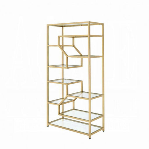 Acme Furniture - Lecanga Bookshelf in Gold - 92480 - GreatFurnitureDeal