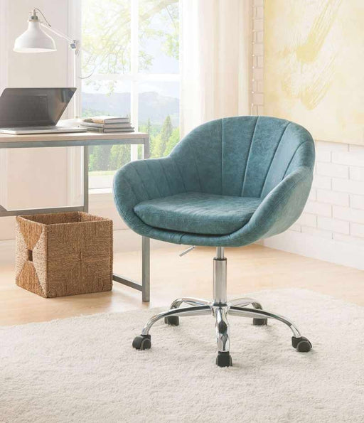 Acme Furniture - Giolla Vintage Turquoise PU & Chrome Office Chair - 92502 - GreatFurnitureDeal