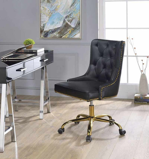Acme Furniture - Purlie Black PU & Gold Office Chair - 92518