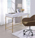 Acme Furniture - Ottey White High Gloss & Gold Desk - 92540
