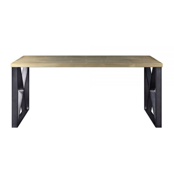 Acme Furniture - Jennavieve Gold Aluminum 3 Piece Office Writing Desk Set - 92550-3SET
