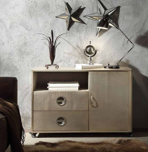 Acme Furniture - Jennavieve Gold Aluminum Cabinet - 92551 - GreatFurnitureDeal