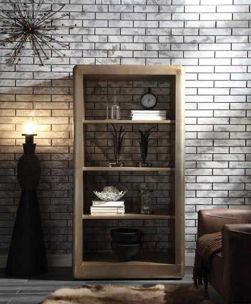 Acme Furniture - Jennavieve Gold Aluminum Bookcase - 92555 - GreatFurnitureDeal