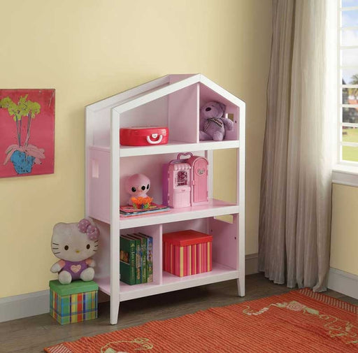 Acme Furniture - Doll Cottage White & Pink Bookcase - 92560 - GreatFurnitureDeal