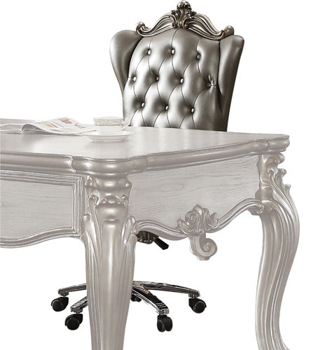 Acme Furniture - Versailles Silver PU & Antique Platinum Office Chair - 92822 - GreatFurnitureDeal