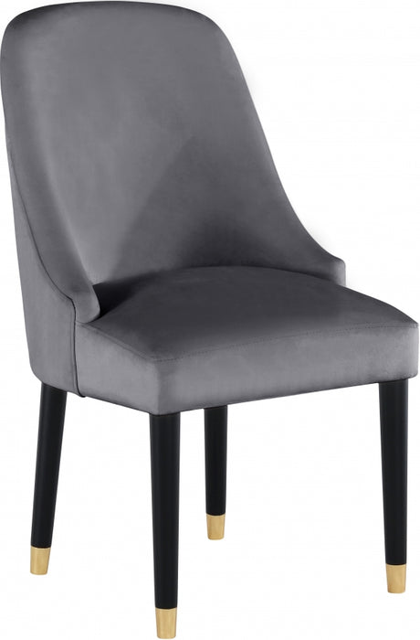 Meridian Furniture - Omni Velvet Dining Chair Set of 2 in Grey - 923Grey-C - GreatFurnitureDeal