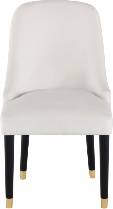 Meridian Furniture - Omni Velvet Dining Chair Set of 2 in Cream - 923Cream-C - GreatFurnitureDeal