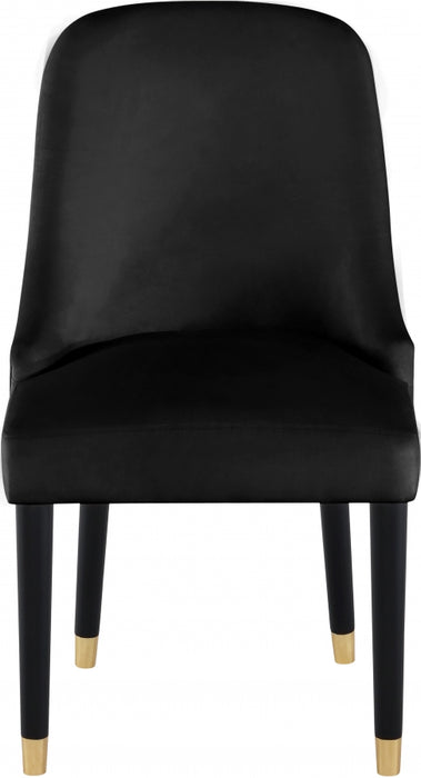 Meridian Furniture - Omni Velvet Dining Chair Set of 2 in Black - 923Black-C - GreatFurnitureDeal