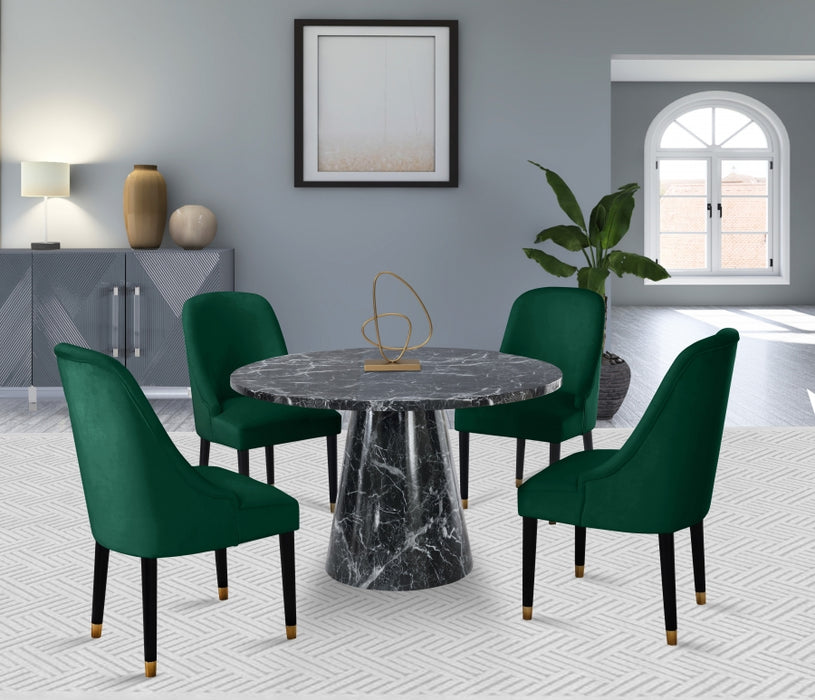 Meridian Furniture - Omni Velvet Dining Chair Set of 2 in Green - 923Green-C - GreatFurnitureDeal