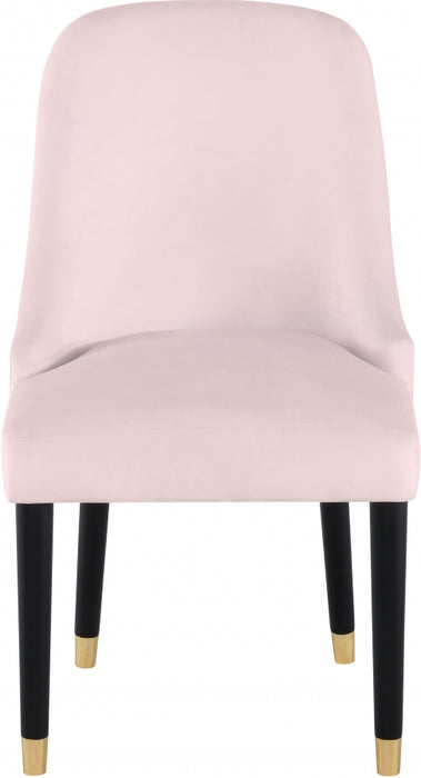 Meridian Furniture - Omni Velvet Dining Chair Set of 2 in Pink - 923Pink-C - GreatFurnitureDeal