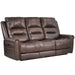 GFD Home - Slora Leather Gel Brown Power Reclining 81.5" Sofa With Power Headrest and Dropdown Center Table ( Sofa ) - GreatFurnitureDeal