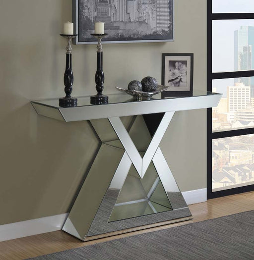 Coaster Furniture - Clear Mirror Triangular Console Table - 930009 - GreatFurnitureDeal