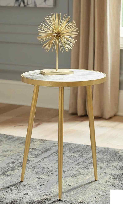 Coaster Furniture - White And Gold Accent Table - 930060