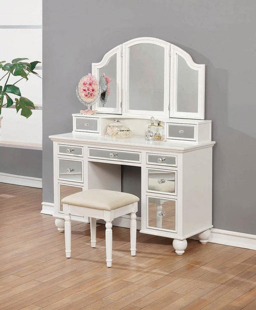 Coaster Furniture - Vanity Set in White/Tan - 930133