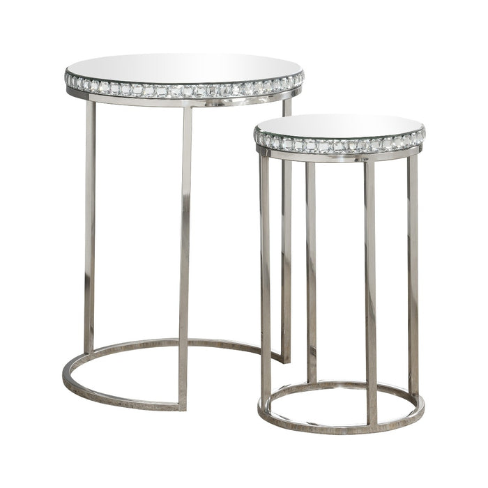 Coaster Furniture - Bleker 2-Piece Round Nesting Table Silver - 930227