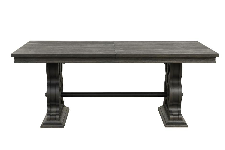 Homelegance - Arasina Dark Pewter 6 Piece Extendable Rectangular Dining Table Set - 5559N-96-6