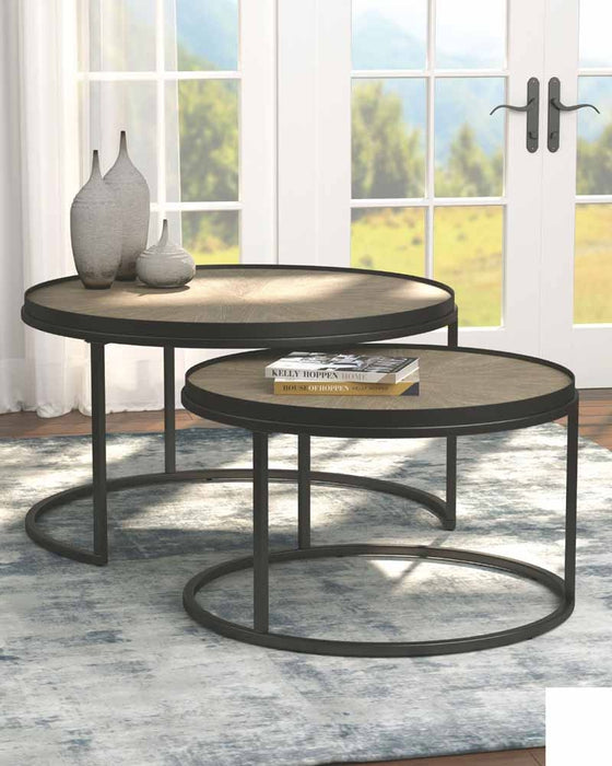 Coaster Furniture - Weathered Elm Nesting Table - 931215 - Room View