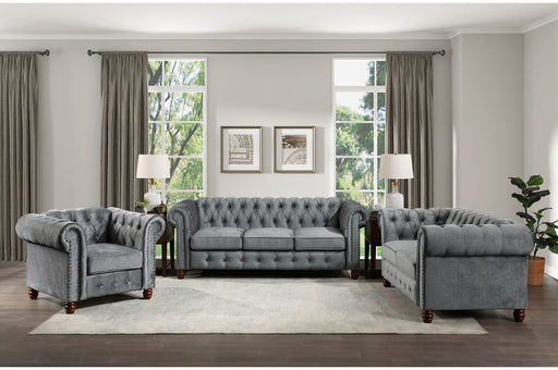 Homelegance - Welwyn 3 Piece Sofa Set in Dark Gray - 9326DG-3-2-1 - GreatFurnitureDeal