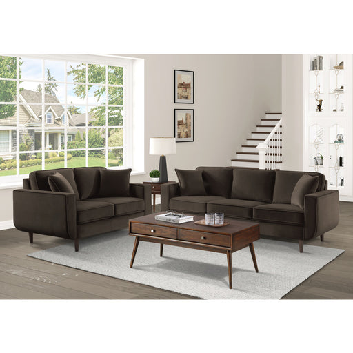 Homelegance - Rand 2 Piece Living Room Set in Chocolate - 9329CH-3-2 - GreatFurnitureDeal