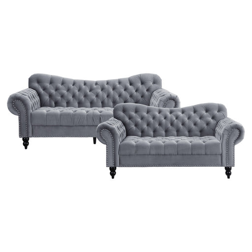 Homelegance - Rosalie 2 Piece Sofa Set in Dark Gray - 9330DG*2 - GreatFurnitureDeal