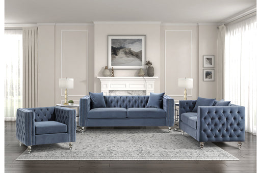 Homelegance - Orina 3 Piece Living Room Set in Blue - 9349DBU-3-2-1 - GreatFurnitureDeal