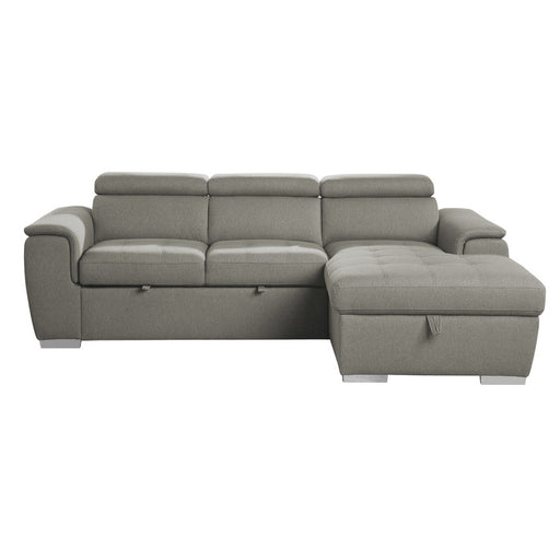Homelegance - Berel 2-Piece Sectional with Pull-out Bed and Adjustable Headrests in Brown - 9355BR*22LRC - GreatFurnitureDeal