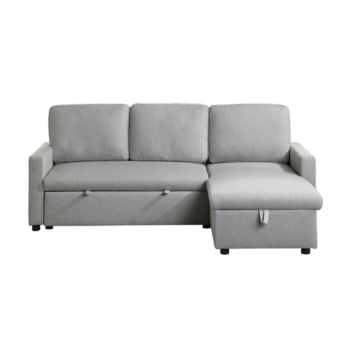 Homelegance - Brandolyn 2 Piece Reversible Sectional with Pull-out Bed and Hidden Storage in Light Gray - 9359GRY*SC